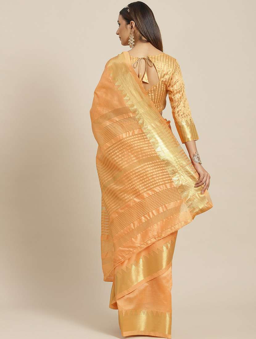 women's self design orange colored saree - 19473457 -  Standard Image - 1