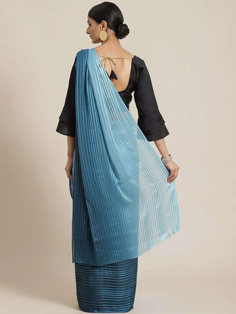 women's ombre blue colored saree with blouse - 19473461 - Standard Image - 1