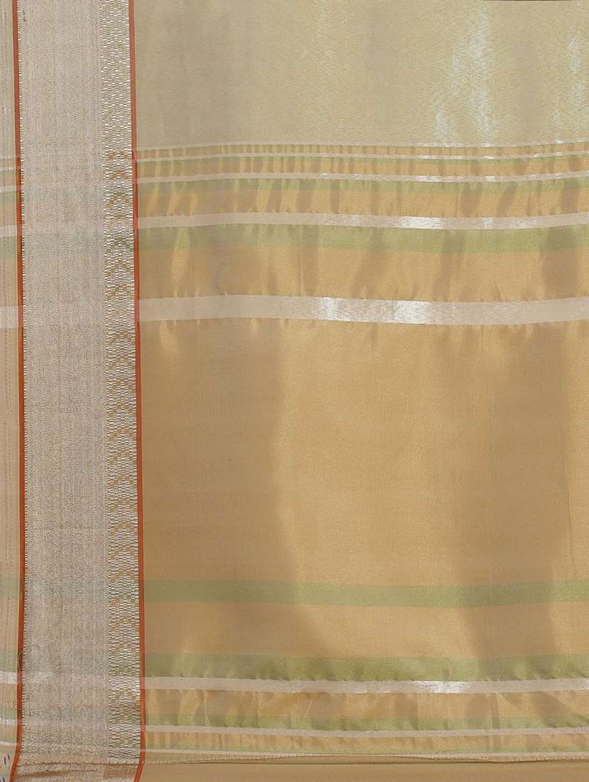 women's self design beige colored saree with blouse - 19473477 -  Standard Image - 4