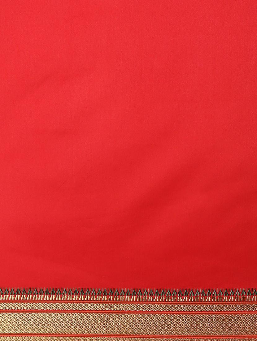 women's bordered red colored saree with blouse - 19473487 - Standard Image - 4