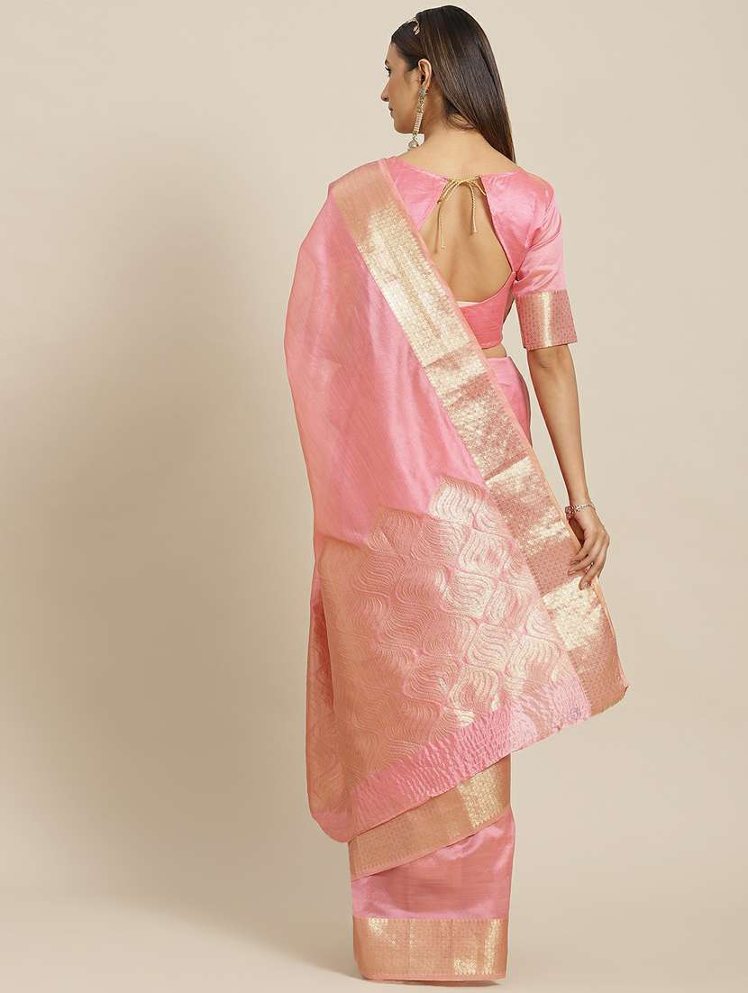 women's self design pink colored saree - 19473499 - Standard Image - 1
