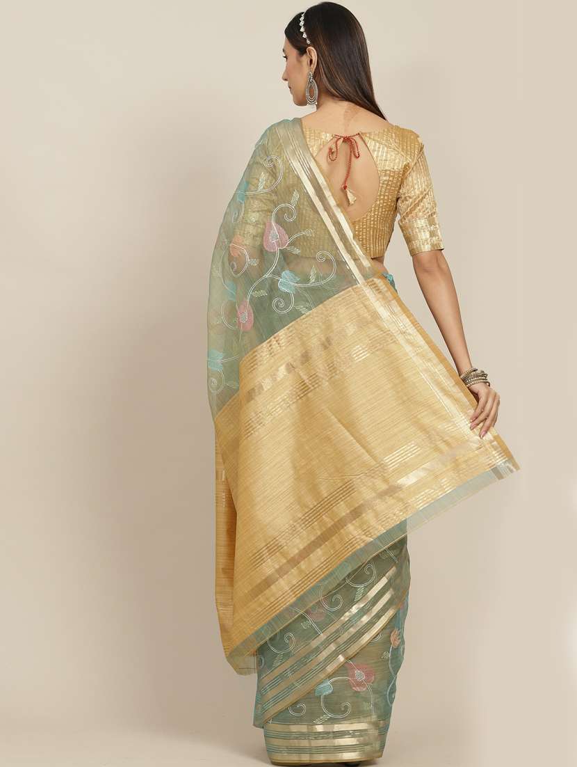 women's embroidered saree with blouse - 19473546 -  Standard Image - 1