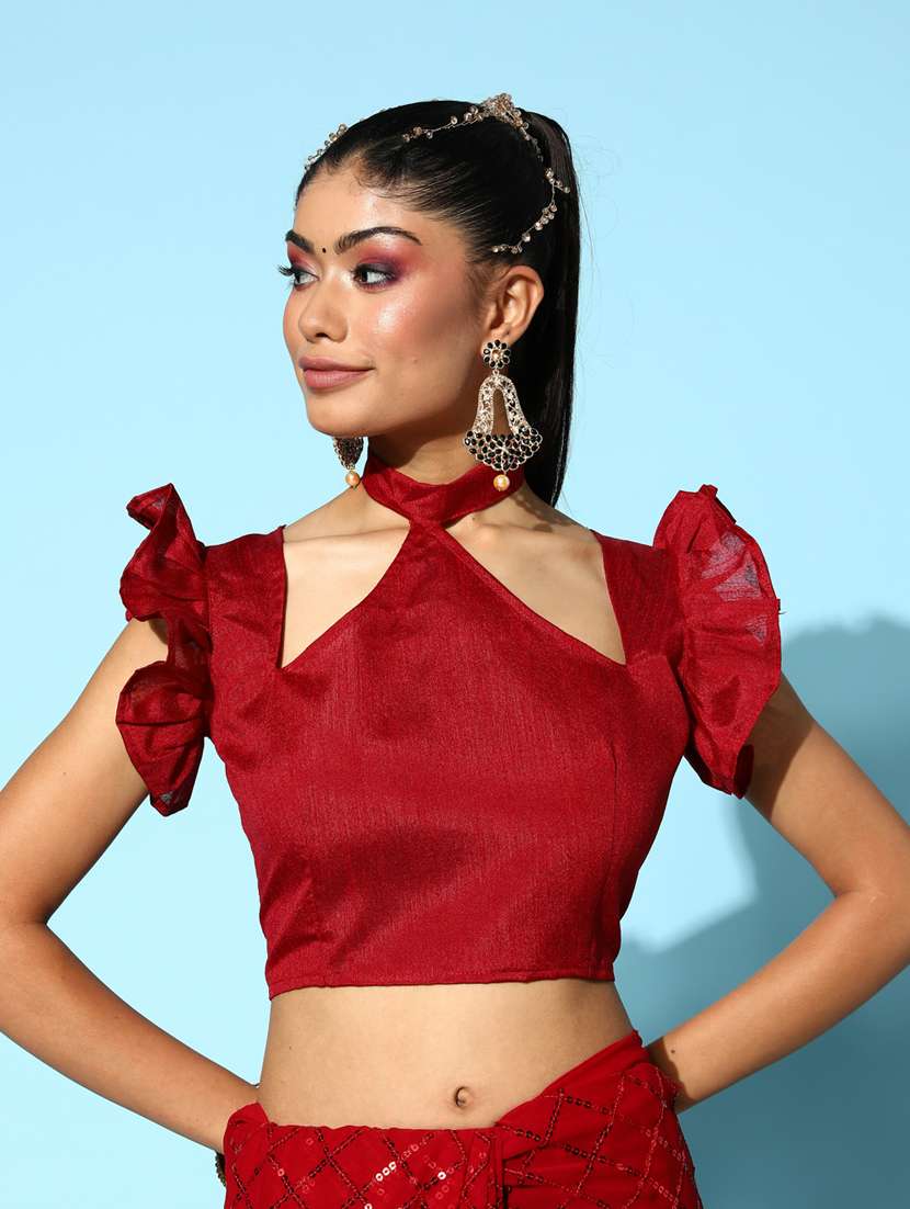 women's embroidered saree with blouse - 19473602 -  Standard Image - 4