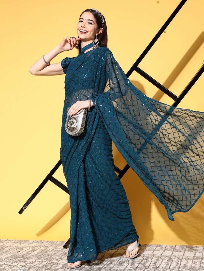 women's embroidered saree with blouse - 19473603 -  Standard Image - 1