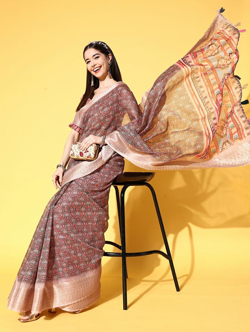 self design printed saree - 19473609 - Standard Image - 1