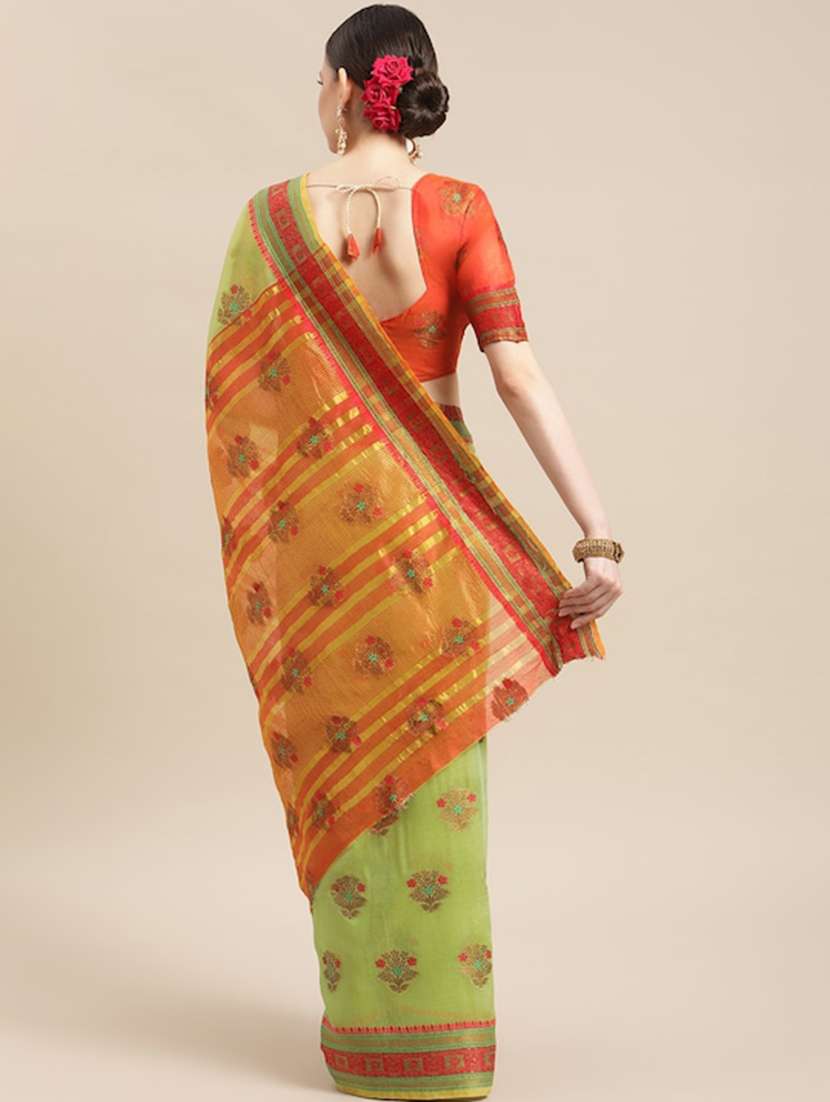 women self design bordered saree with blouse - 19473674 -  Standard Image - 1