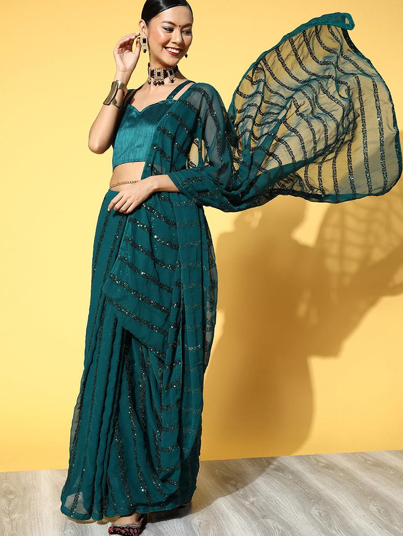 women's embellished saree with blouse