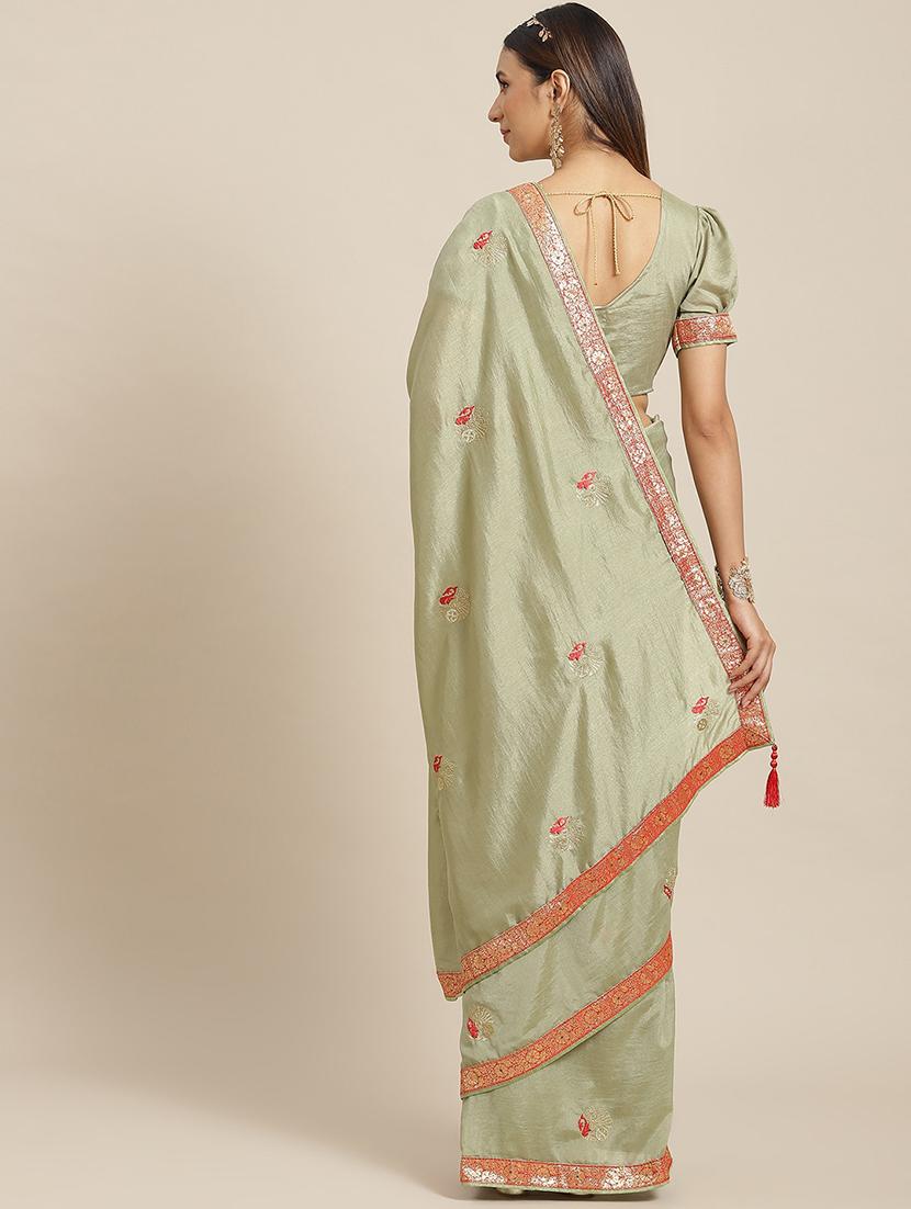 self design embroidered saree with blouse - 19473715 -  Standard Image - 1