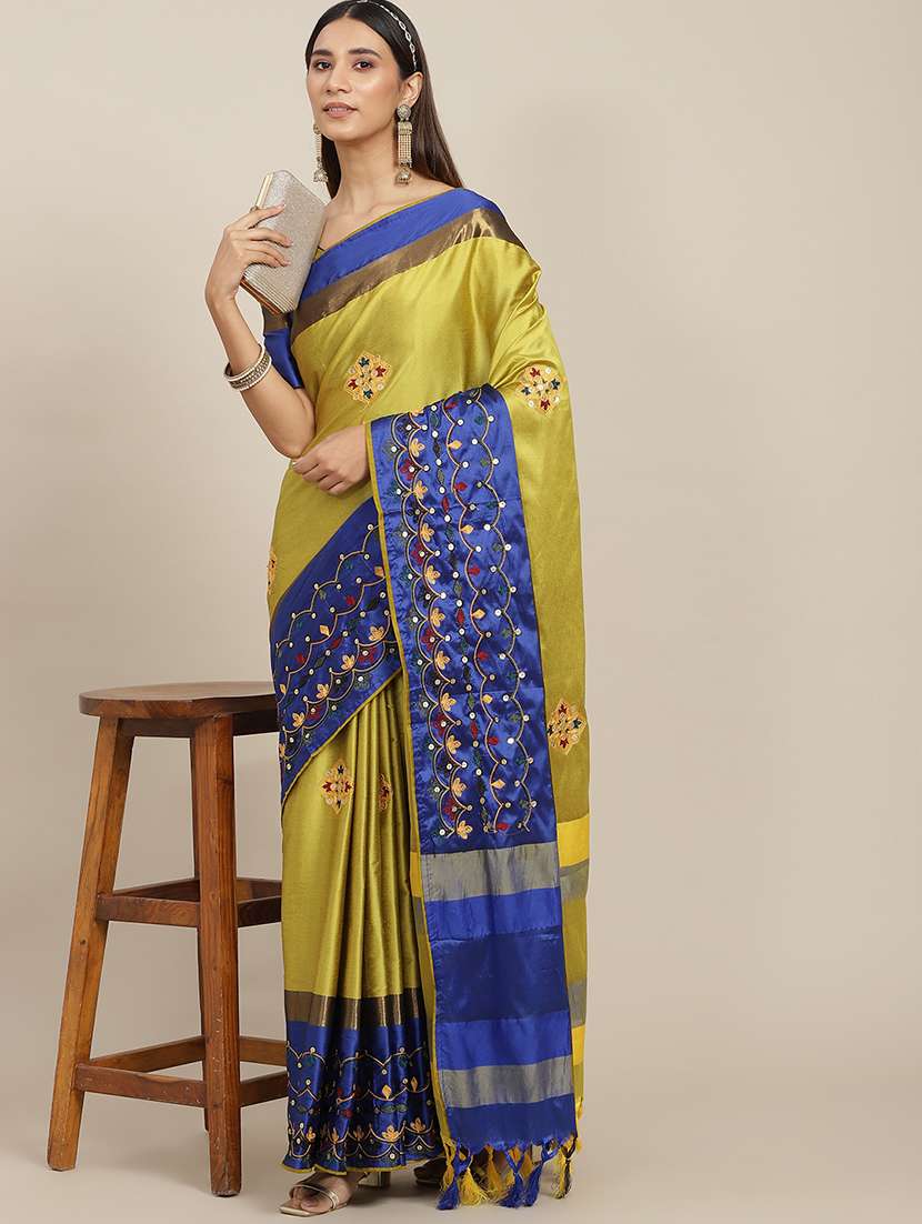 women's embroidered saree with blouse