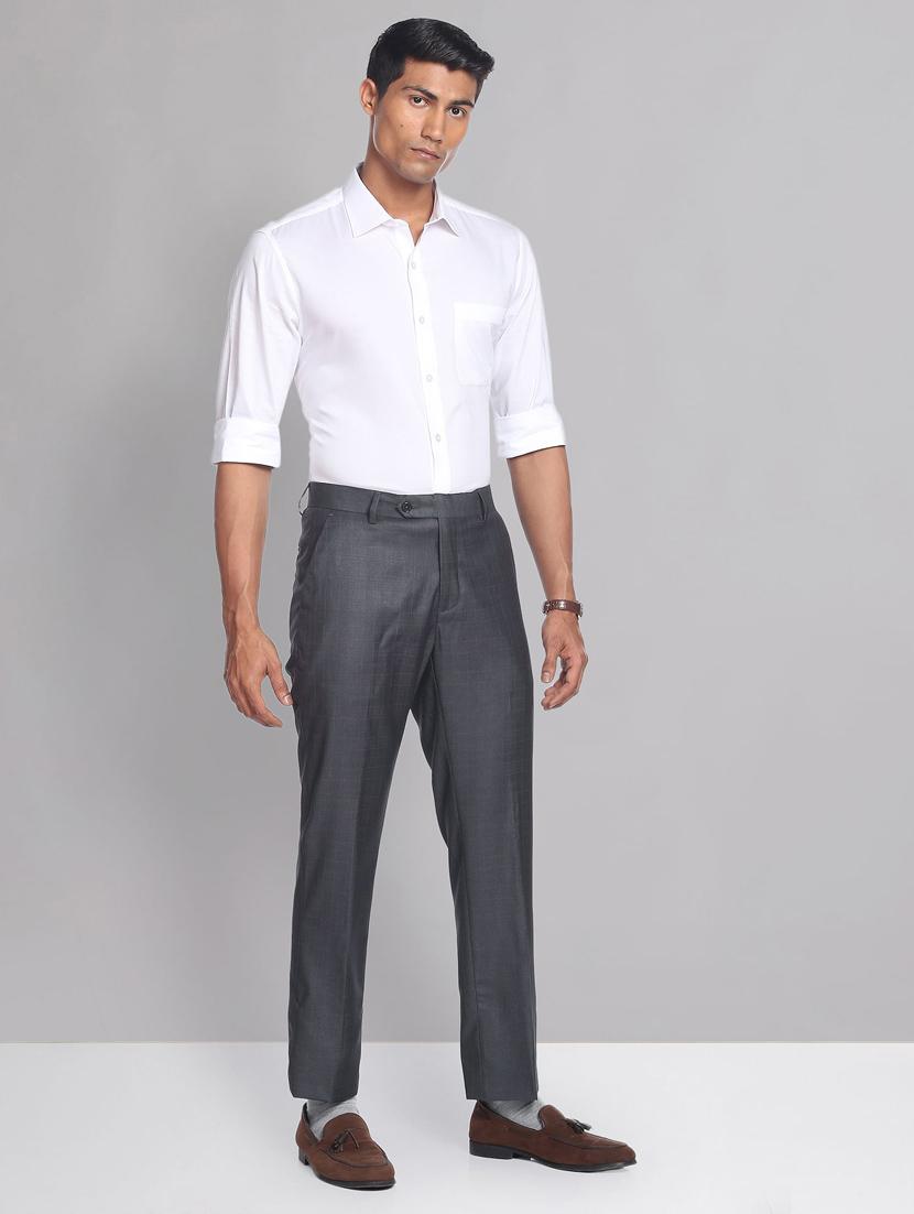 checks terry rayon flat front formal trousers - 19474618 - Standard Image - 4