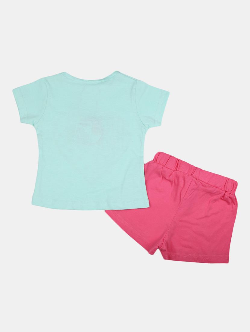 girls printed t-shirt and shorts set - 19474672 - Standard Image - 1