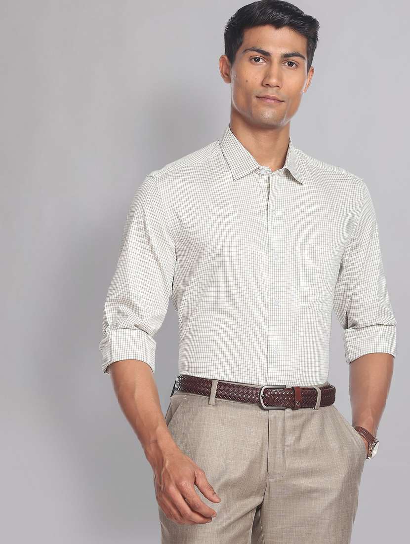 mens checks formal shirt - 19474946 - Standard Image - 1