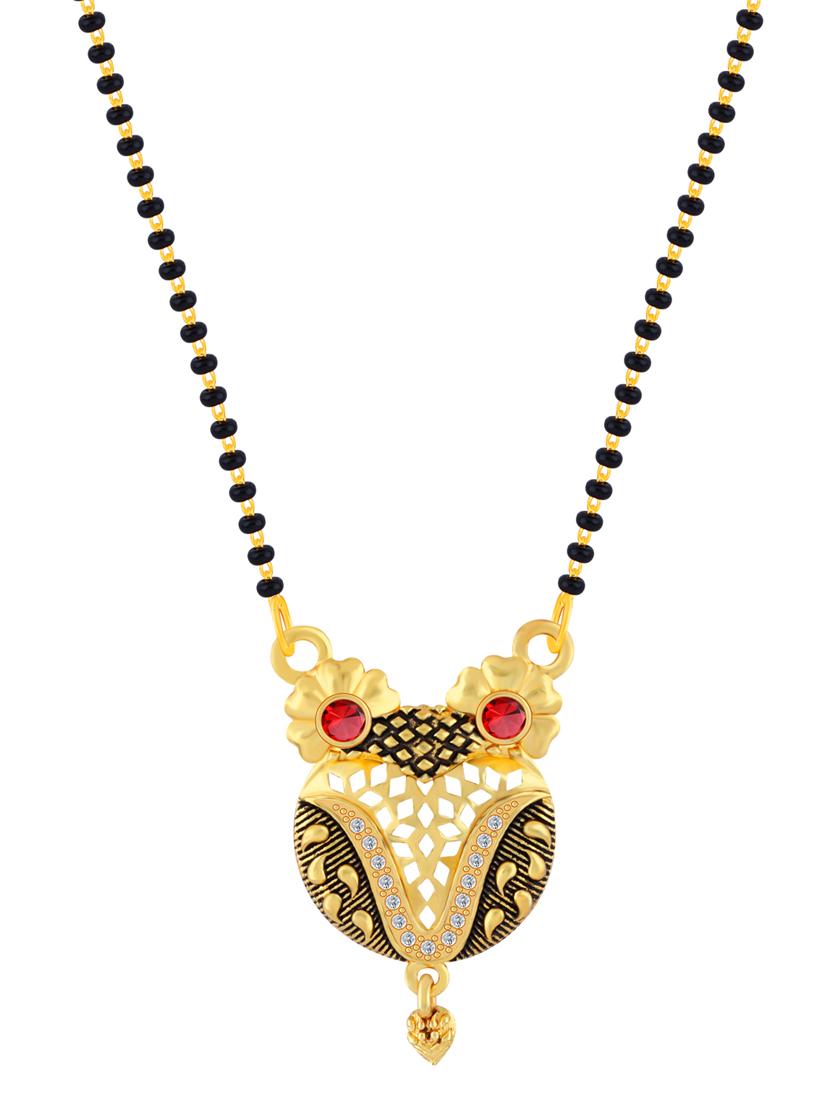 traditional gold plated round pendant mangalsutra for women - 19474983 - Standard Image - 1