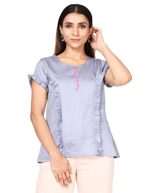 round neck a-line tunic - 19475214 - Standard Image - 0