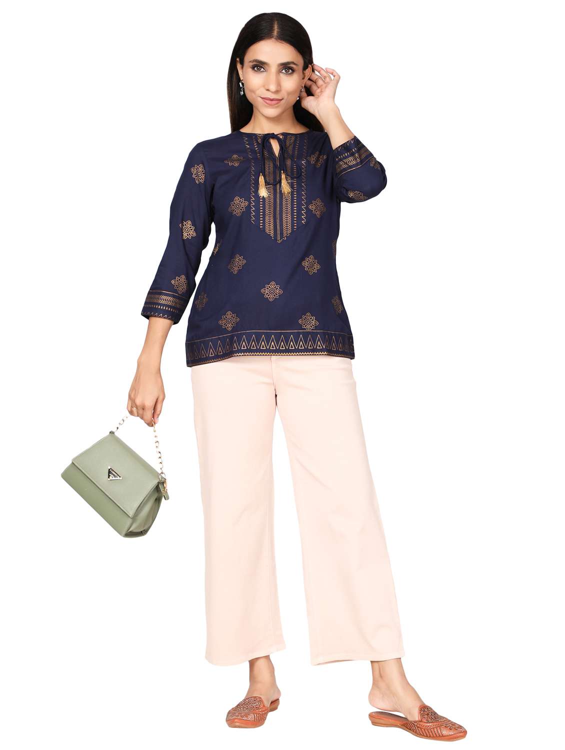 key hole neck a-line tunic - 19475217 -  Standard Image - 4