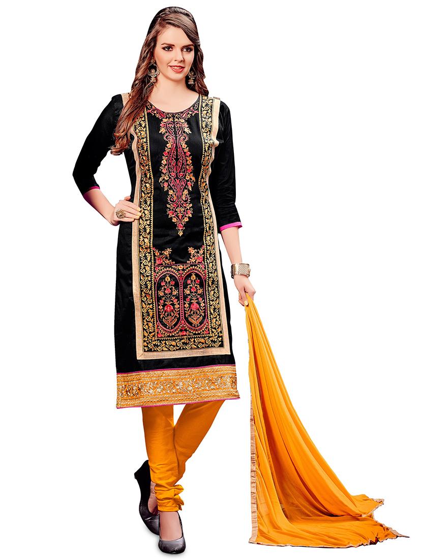 printed unstitched churidaar suits set - 19476449 -  Zoom Image - 0