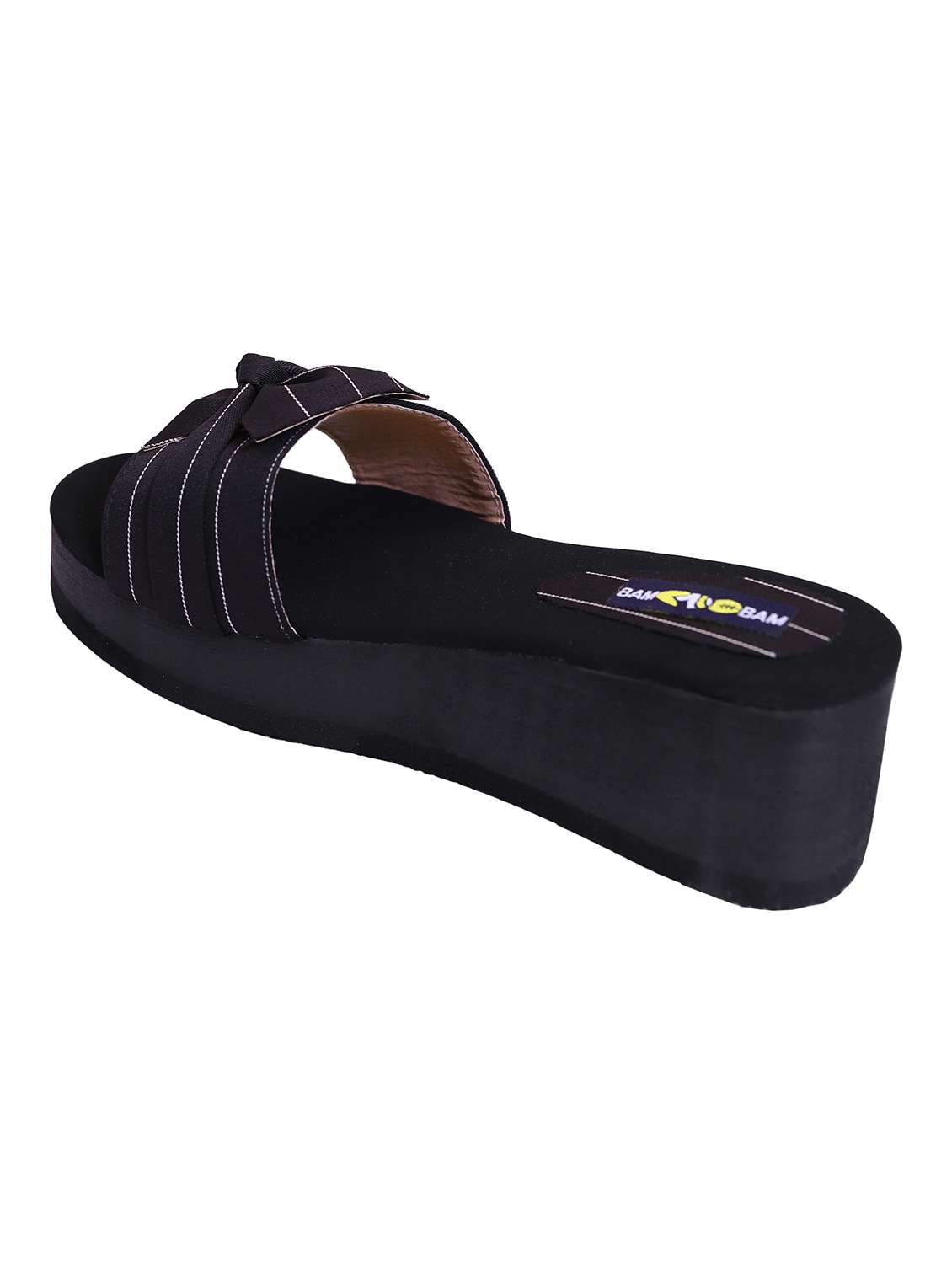 black striped slip on wedge - 19480449 -  Standard Image - 1