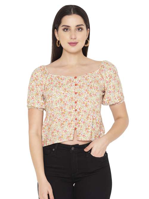 women's crop round neck top - 19480820 -  Standard Image - 0