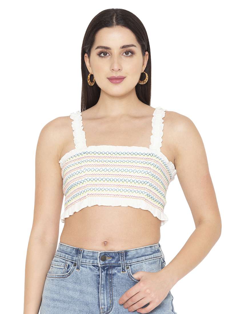 women printed crop top