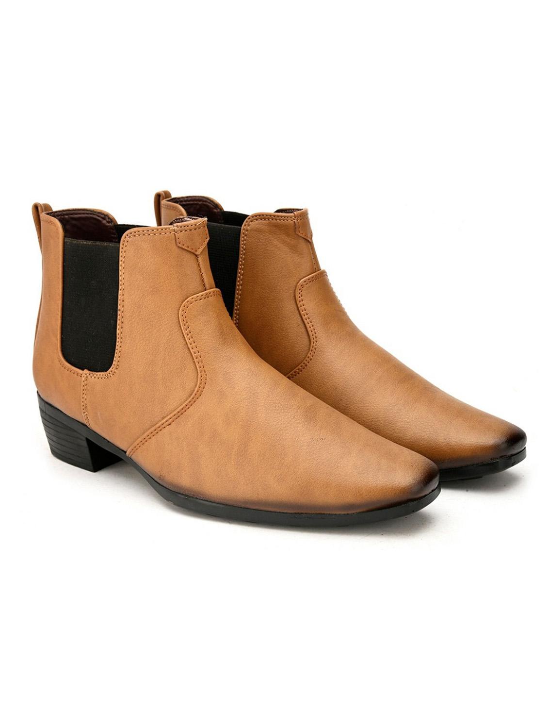 yellow synthetic low ankle boots - 19480872 - Standard Image - 1