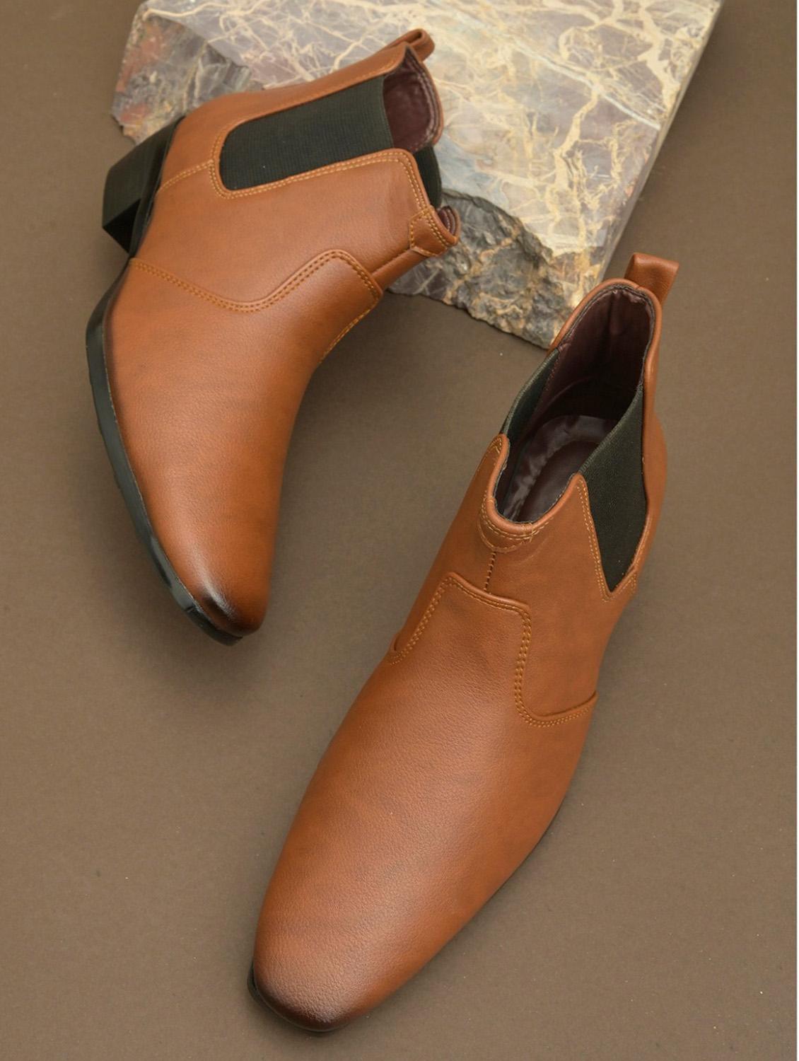 tan synthetic slip on boots - 19480873 - Standard Image - 4