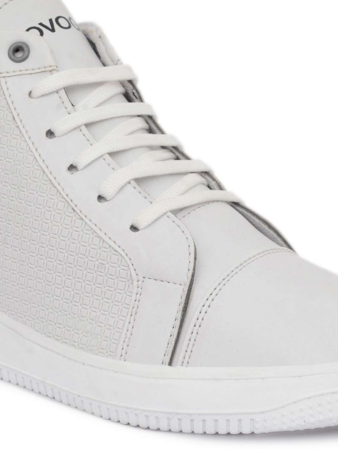 white synthetic lace up sneakers - 19480876 -  Standard Image - 4