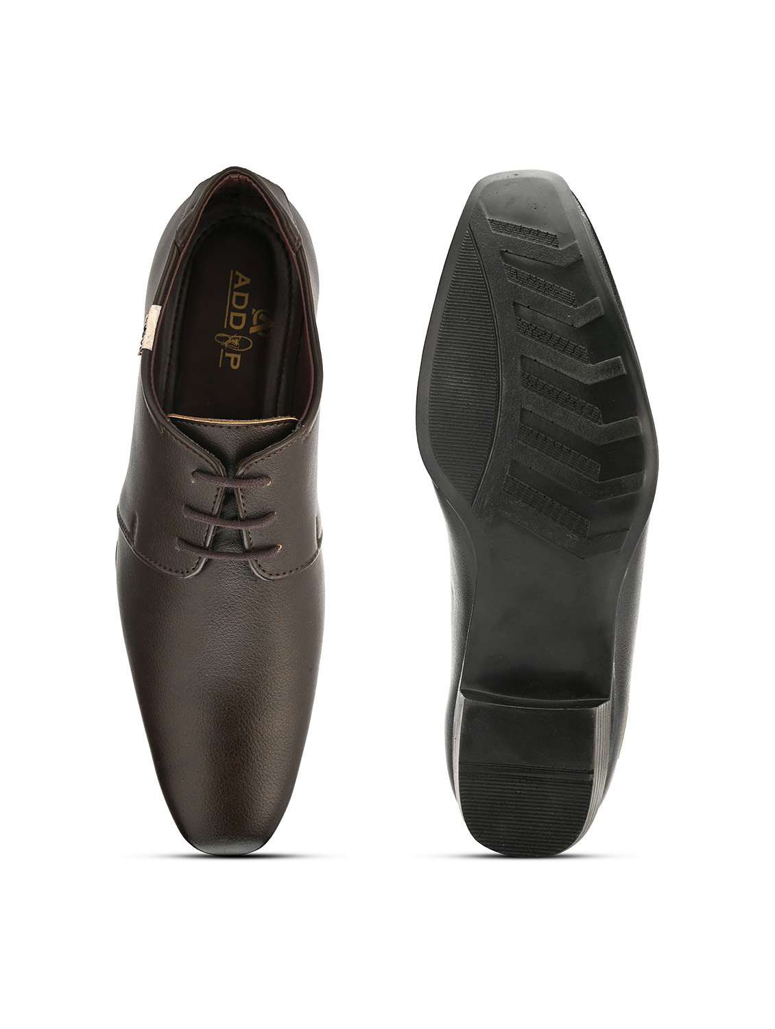 brown leatherette laceup derbies - 19480994 -  Standard Image - 1