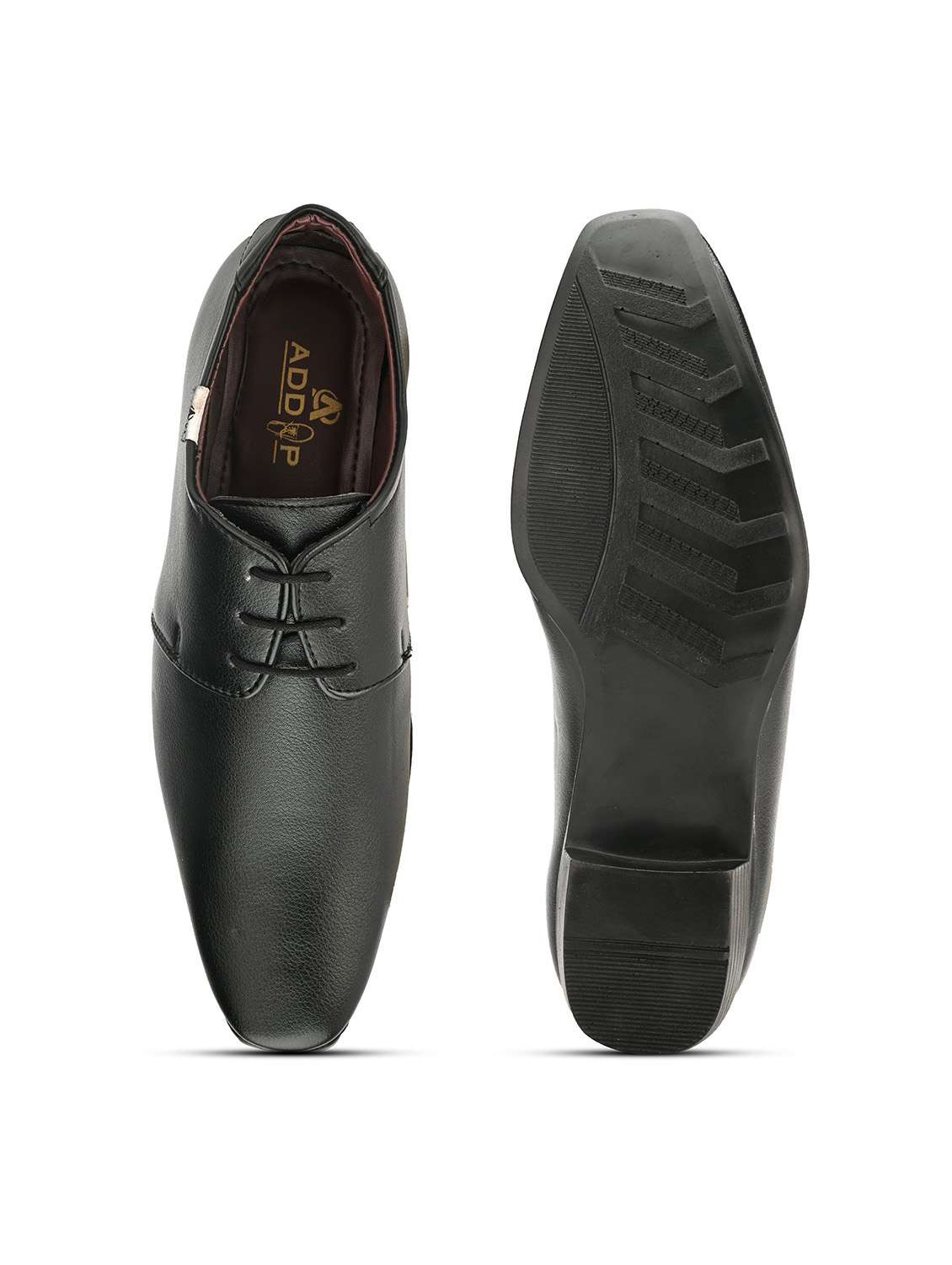 black leatherette laceup derbies - 19480995 -  Standard Image - 1