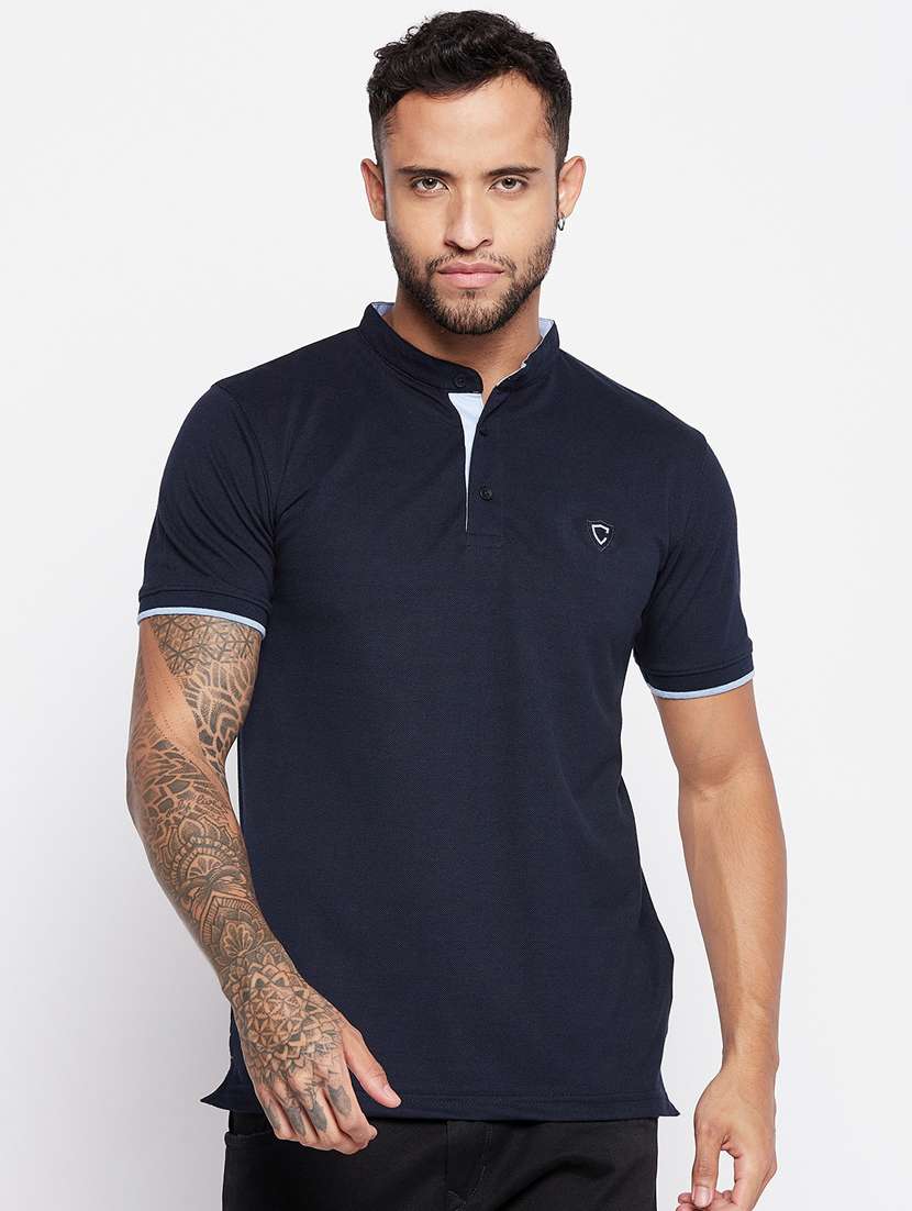 navy blue solid t-shirt
