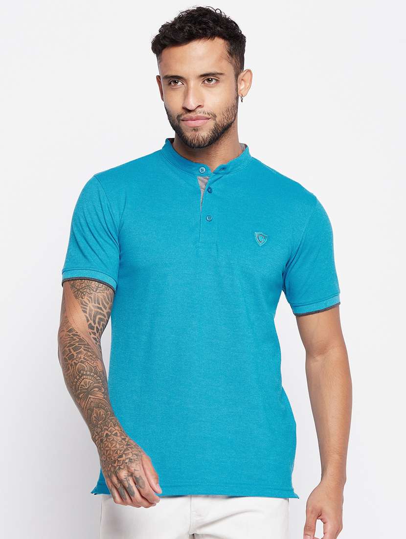 blue solid t-shirt