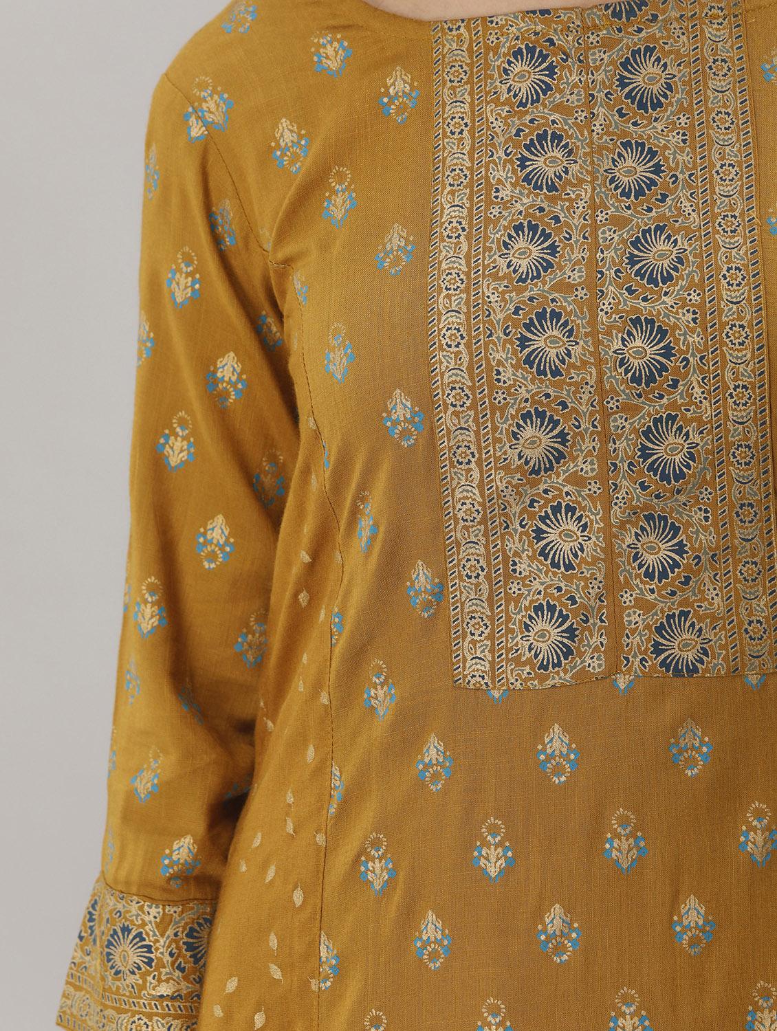 women printed kurta with palazzo set - 19481702 - Standard Image - 4