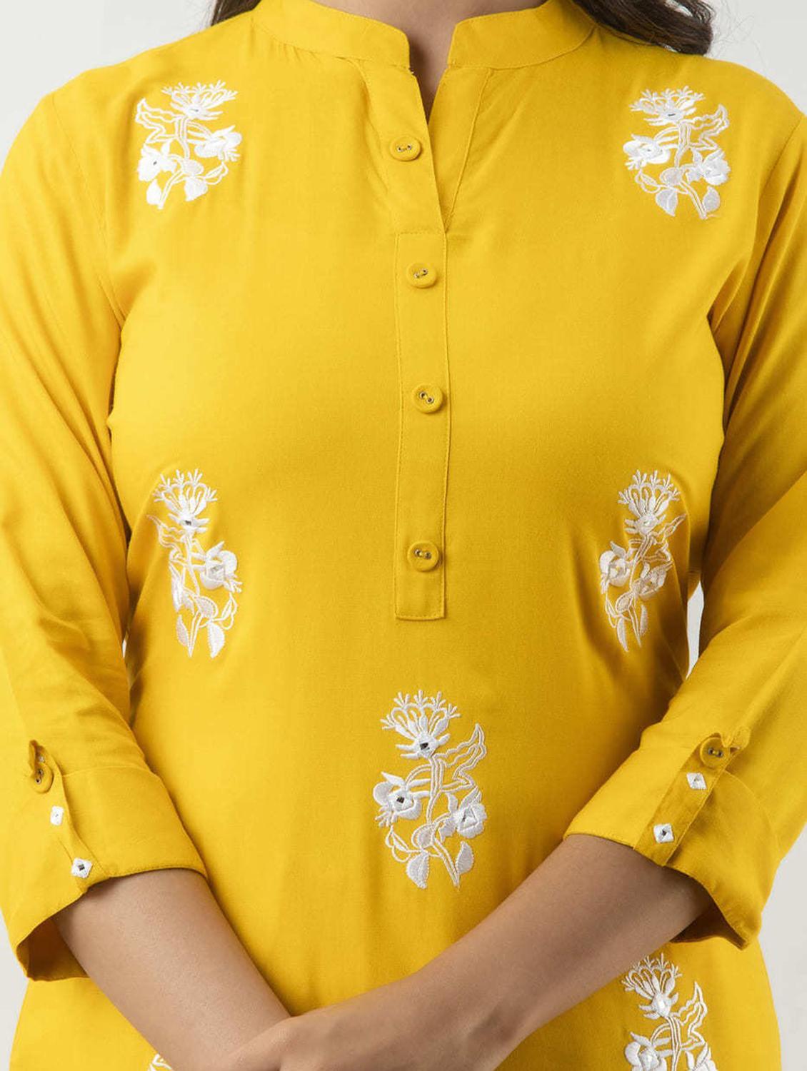 yellow self design kurta palazzo set with dupatta - 19481787 - Standard Image - 4