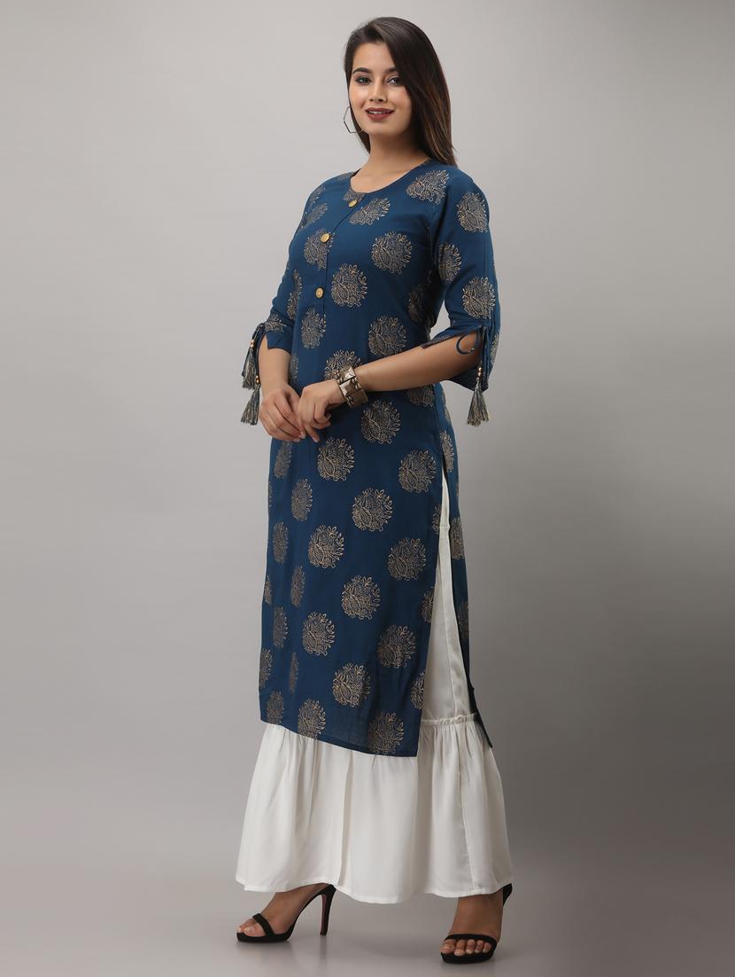 round neck kurta sharara set - 19481795 -  Standard Image - 1