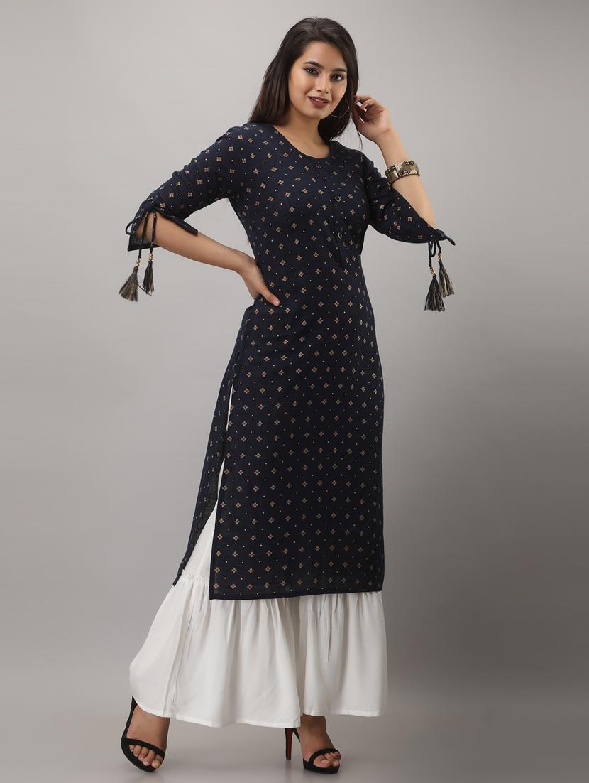 round neck kurta sharara set - 19481799 - Standard Image - 1