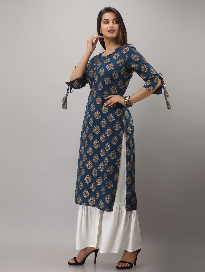 round neck kurta sharara set - 19481801 -  Standard Image - 1