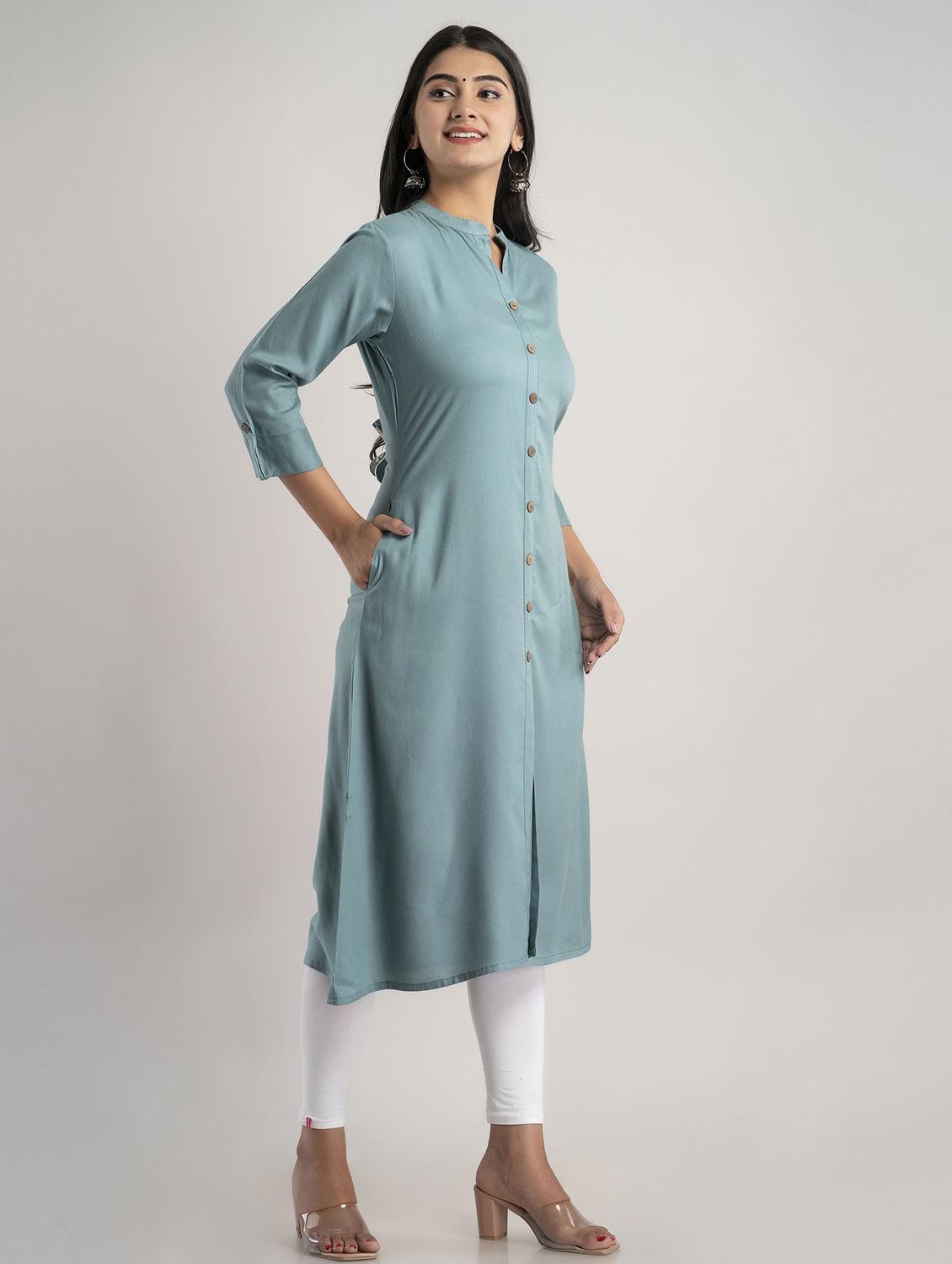 women's front slit kurta - 19481875 - Standard Image - 1