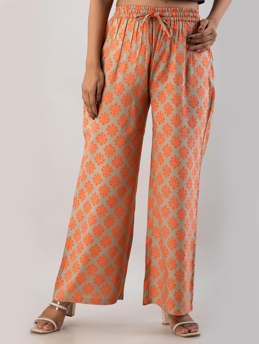 mid rise printed cotton palazzo - 19481982 - Zoom Image - 0