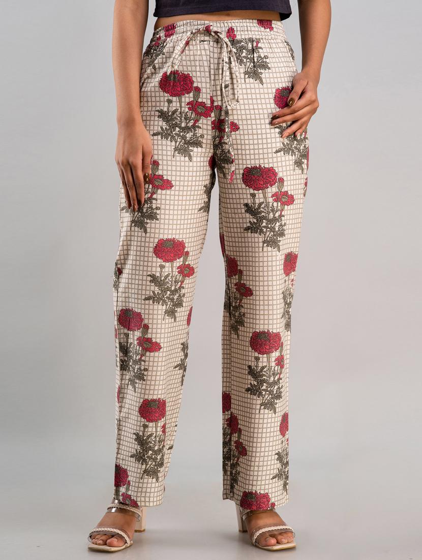 mid rise printed cotton palazzo - 19481984 -  Zoom Image - 0