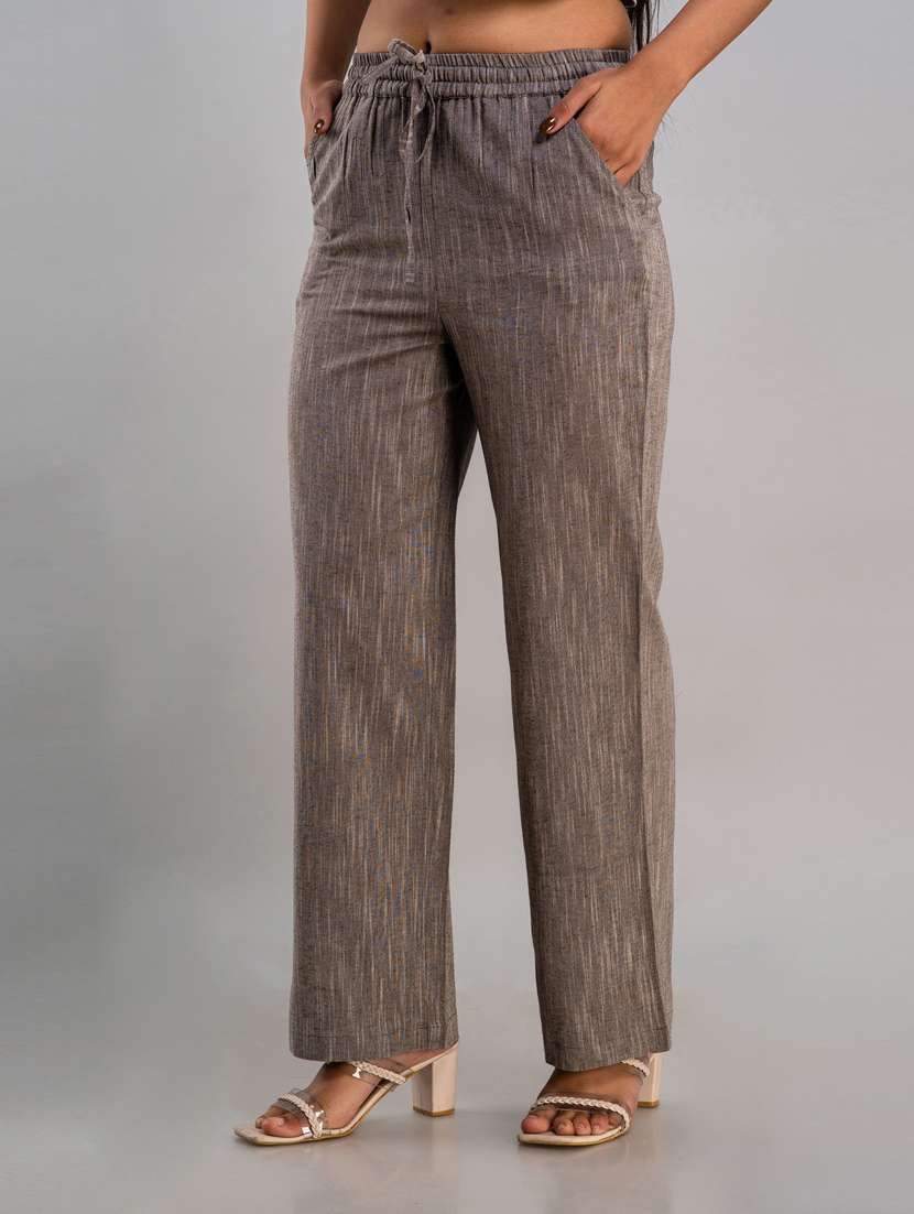 women drawstring waist solid palazzo - 19481991 -  Standard Image - 1