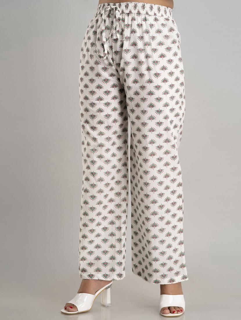 women drawstring waist printed palazzo - 19482006 -  Standard Image - 1