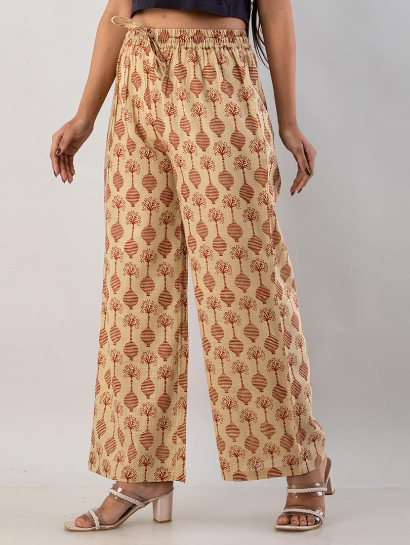 women drawstring waist printed palazzo - 19482073 -  Standard Image - 1