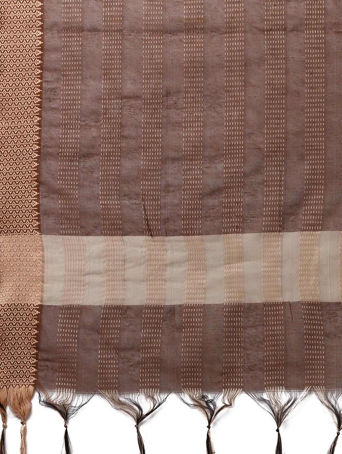 brown self design kurta dupatta set - 19482584 - Standard Image - 4