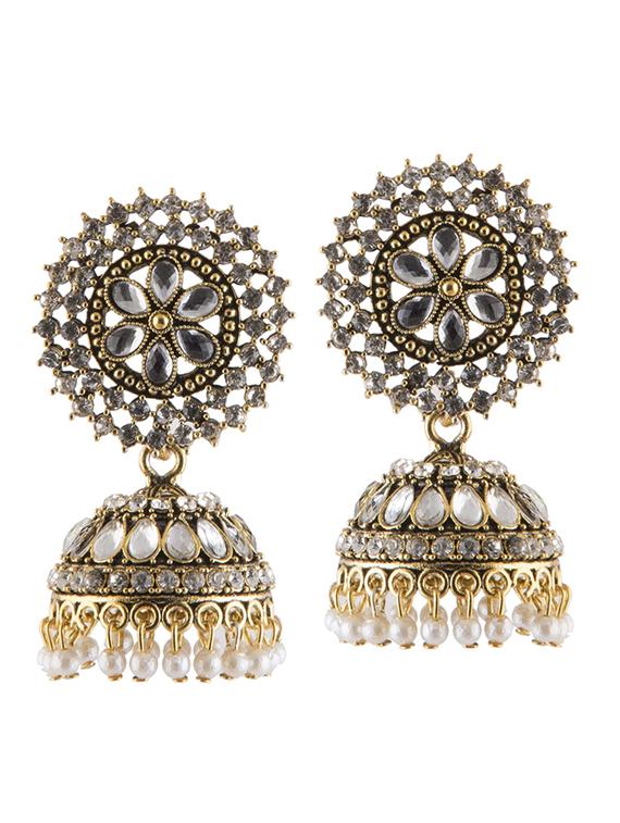 white alloy jhumka earring - 19482649 - Zoom Image - 0
