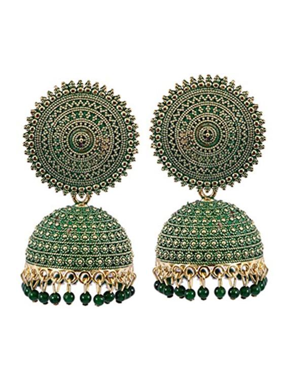 green alloy jhumka earring - 19482652 - Zoom Image - 0