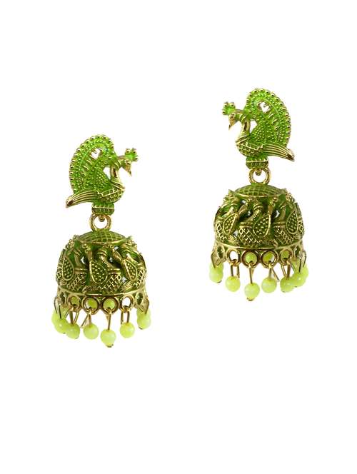 green alloy jhumka earring - 19482661 -  Standard Image - 0