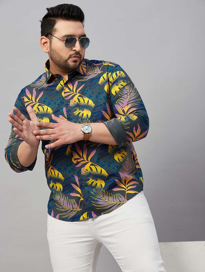mens leaf print casual shirt - 19482964 -  Standard Image - 4