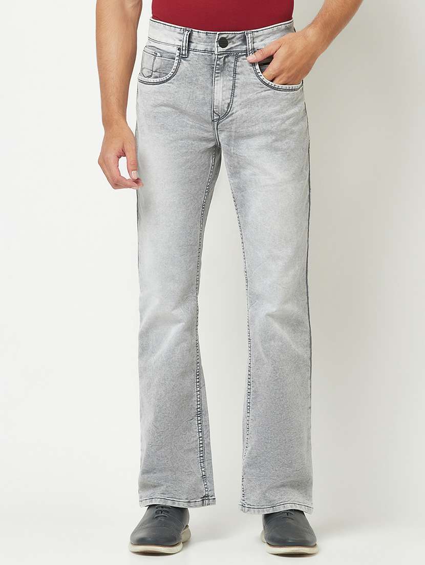 grey light washed denim jean