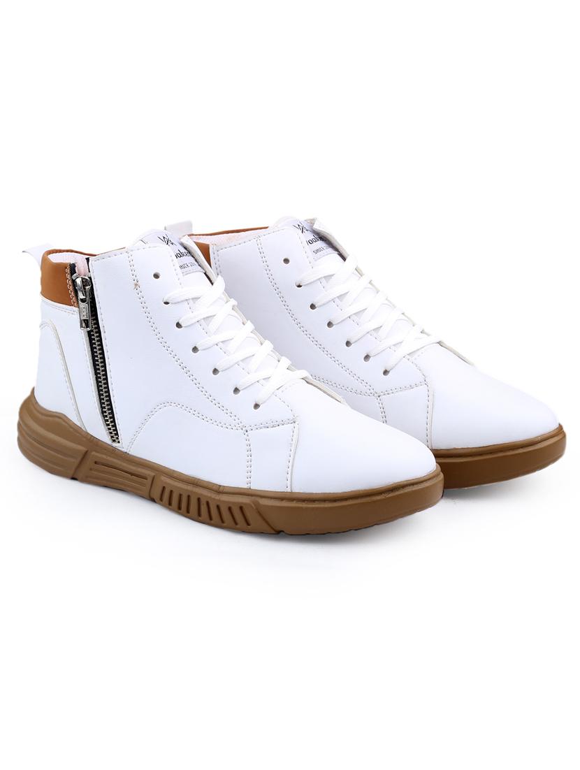 white patent leather lace up sneakers - 19483476 - Standard Image - 1