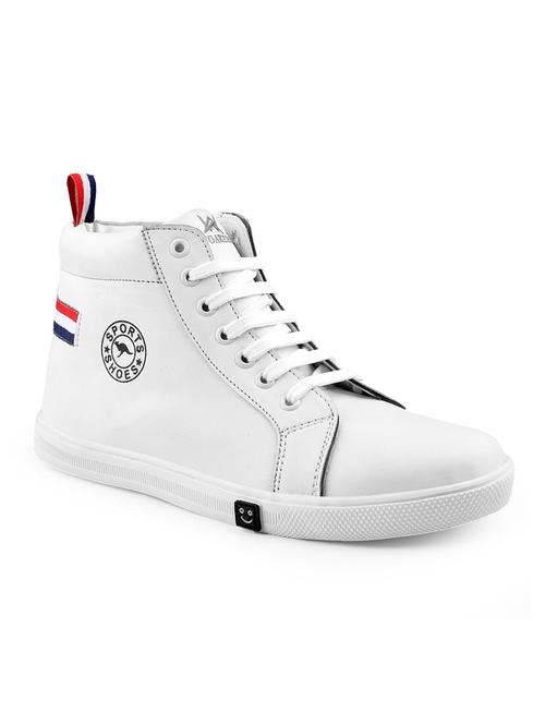 white patent leather lace up sneakers - 19483482 - Standard Image - 0
