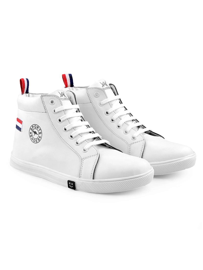 white patent leather lace up sneakers - 19483482 - Standard Image - 1